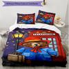 3pcs Duvet Cover Set (1*Duvet Cover + 2*Pillowcase, Without Core), Paddington Bear Print Soft All‑Season Bedding Set, Home Bedroom Decor Gift