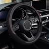 1pc Car Steering Wheel Cover Ice Silk Black For Car