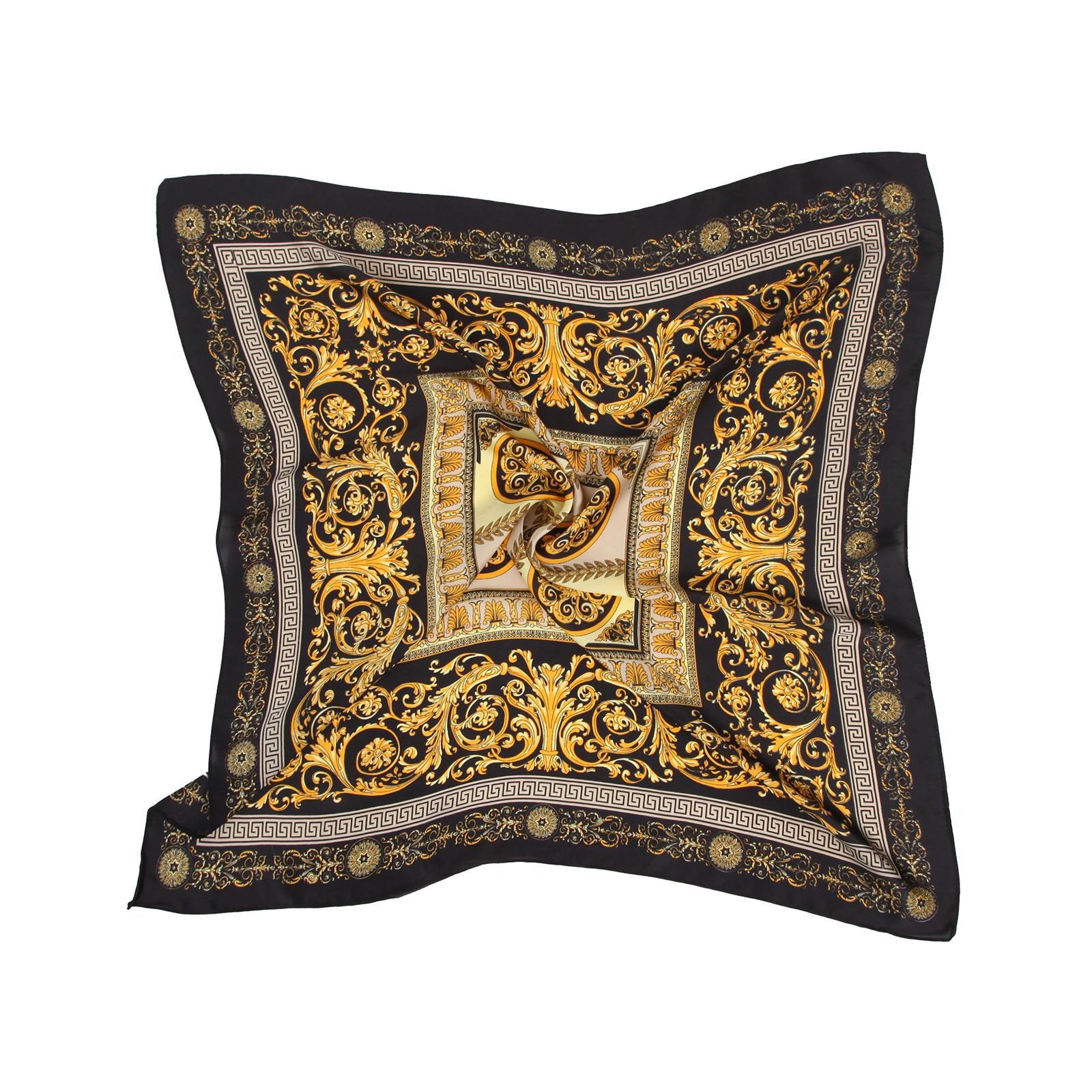 

70 * 70 Солнцезащитный маленький квадратный шарф с большим принтом, женский шелковый шарф, тонкий легкий солнцезащитный шарф, повязка на голову 70*70