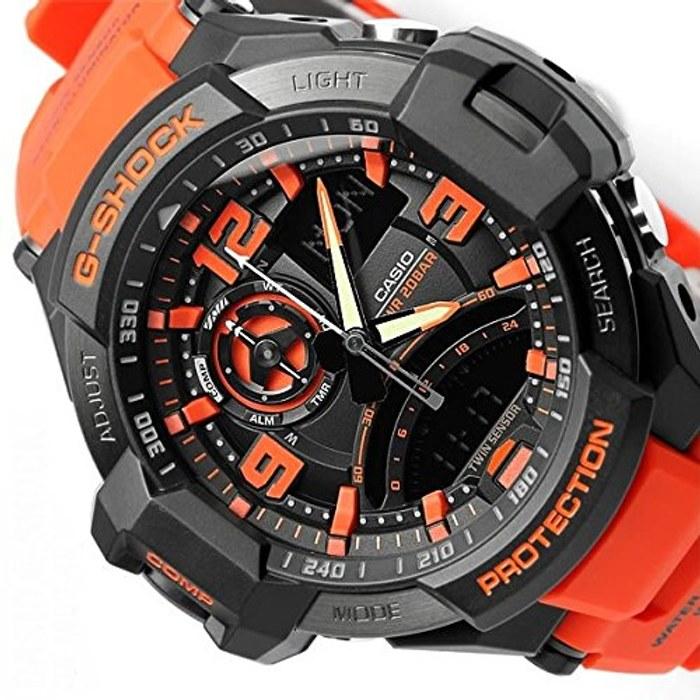 [G-Shock] Sky Cockpit 200m Water Resistance Analog-Digital Rubber Watch (GA-1000-2B, GA-1000-4A) (Orange)