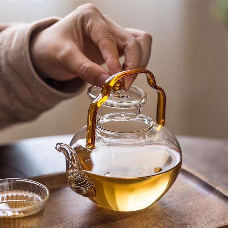 280ml Heat Resistant High Borosilicate Glass Tea Pot with Filter Household Brewing Flower Puer Glass Teapots Kung Fu Tea Set
