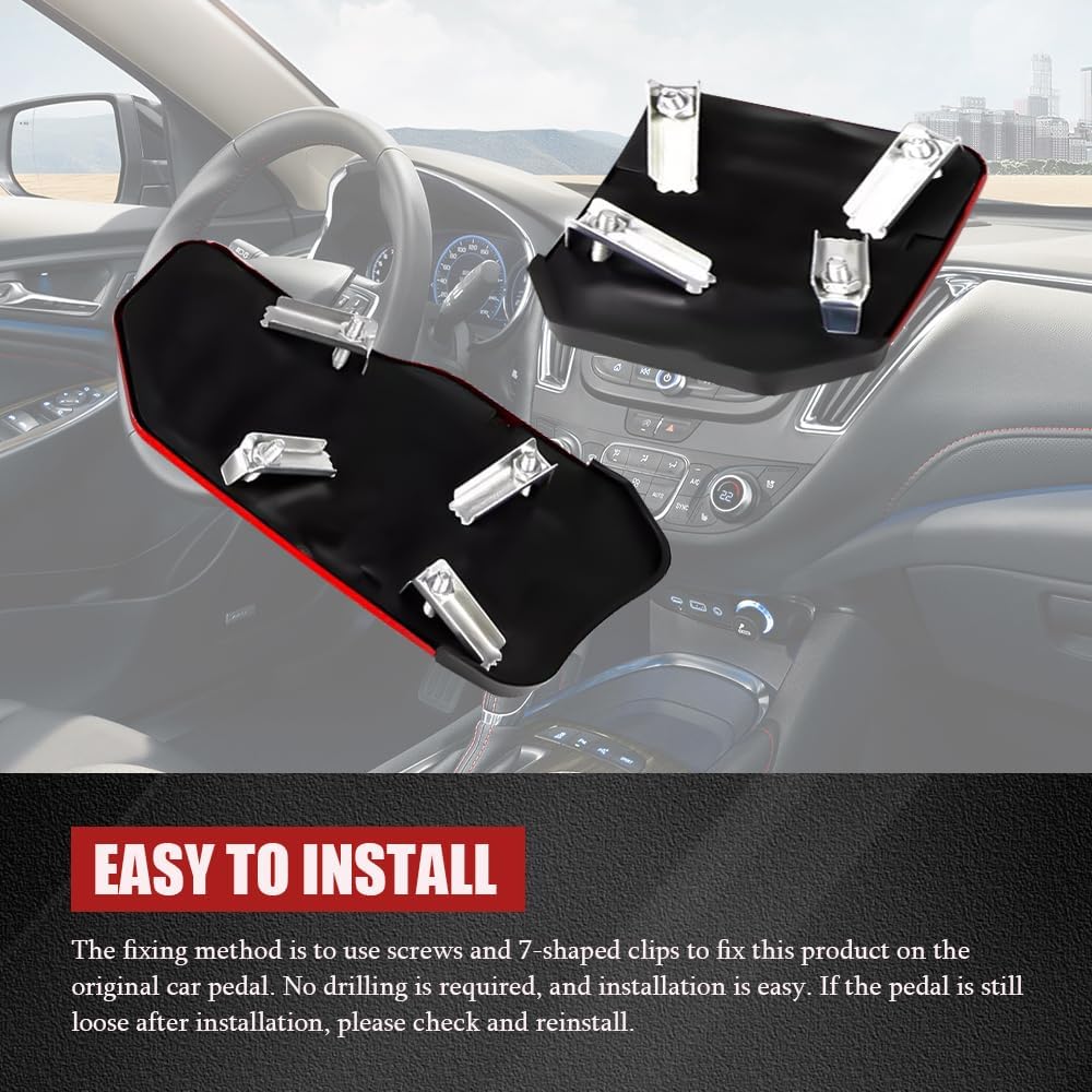 2PCS Car Non-Slip Aluminum Alloy Pedal Pads, Anti Skid Car Brake Pedal, Accelerator Pedal Pad Cover Foot Pedal Pads Kit, Nonslip Car Pedal Pads Auto