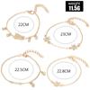 Minimalist Style, Simple Female Personality Butterfly Inlaid With Diamonds, Flower Bracelet 4-Piece Set