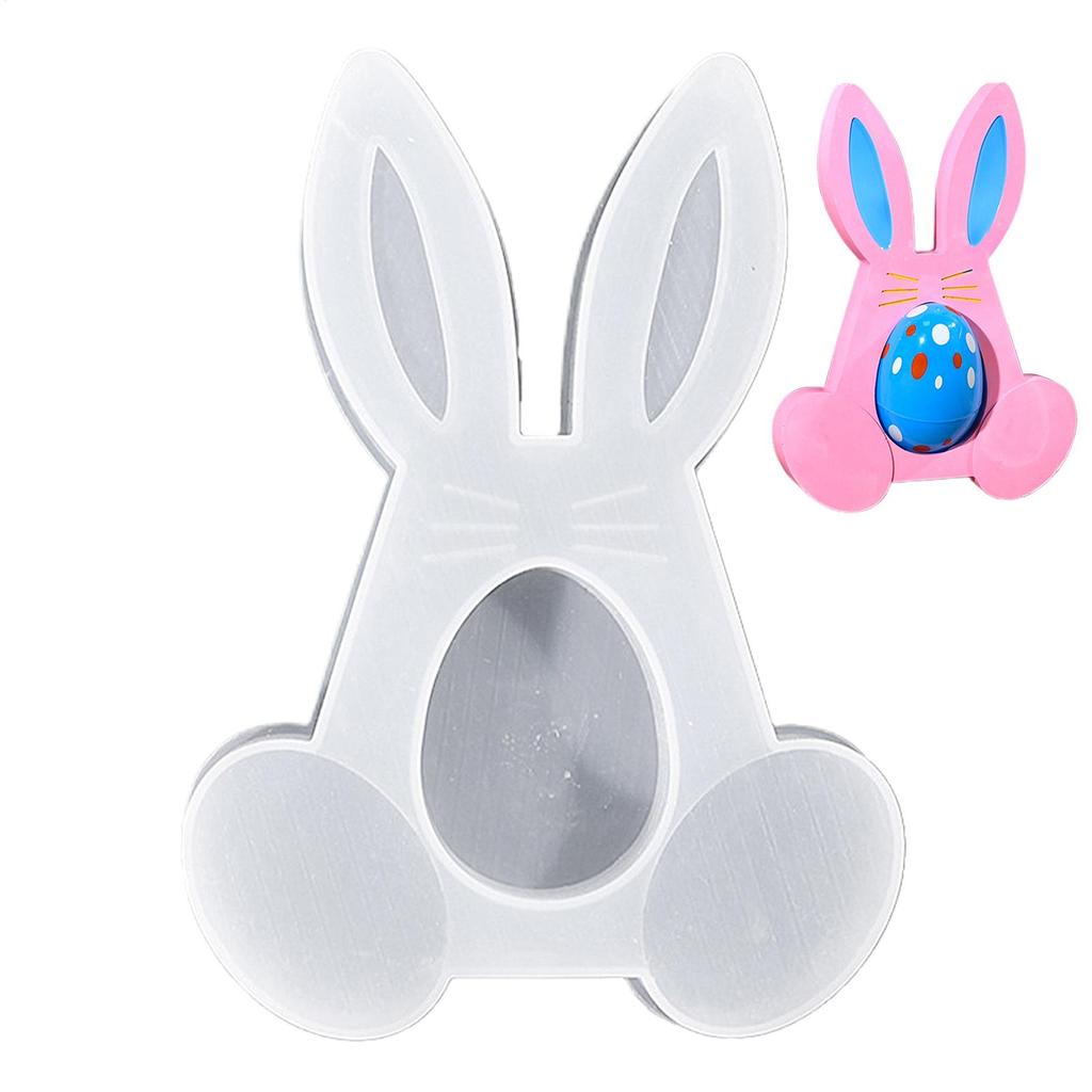Bunny Resin Mold Handmade Easter Bunny Candle Mold Food-Grade Silicone Handmade Making Crafts for Jelly Ornaments Soap Candle