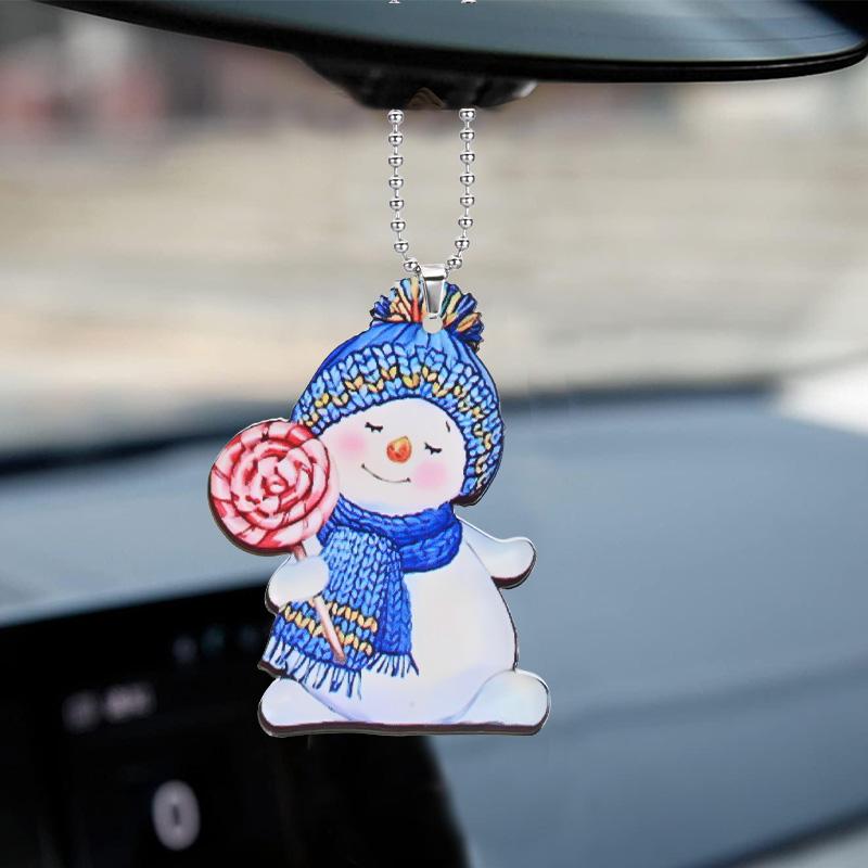 

2D леденец Снеговик акриловый кулон, елочные украшения автомобильное подвесное украшение интерьер домашний декор подвески оконные драпировки