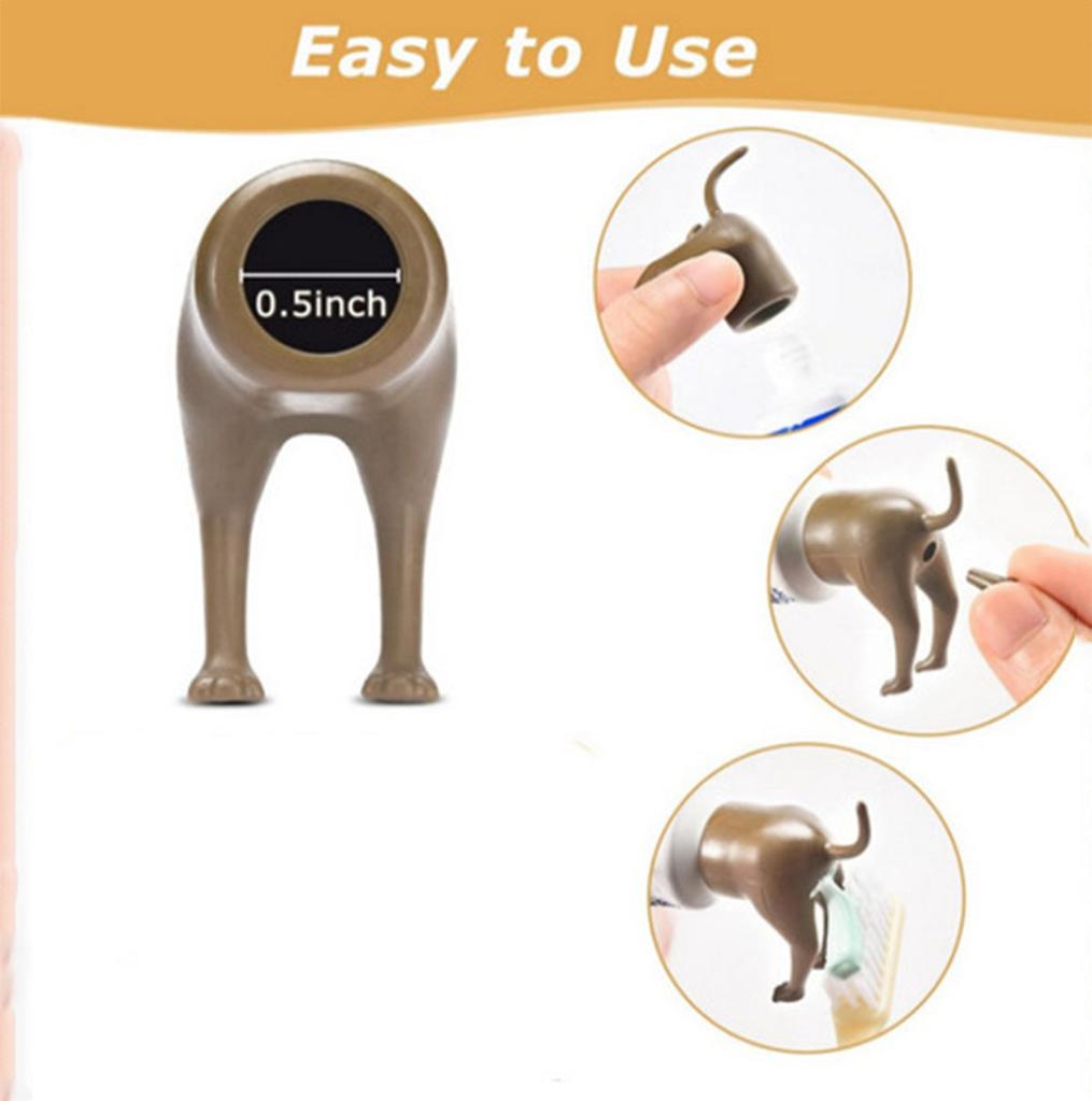 Komik Kaka Yapan Köpek Poposu Diş Macunu Üstü Yaratıcı Diş Macunu Dağıtıcı Kapağı