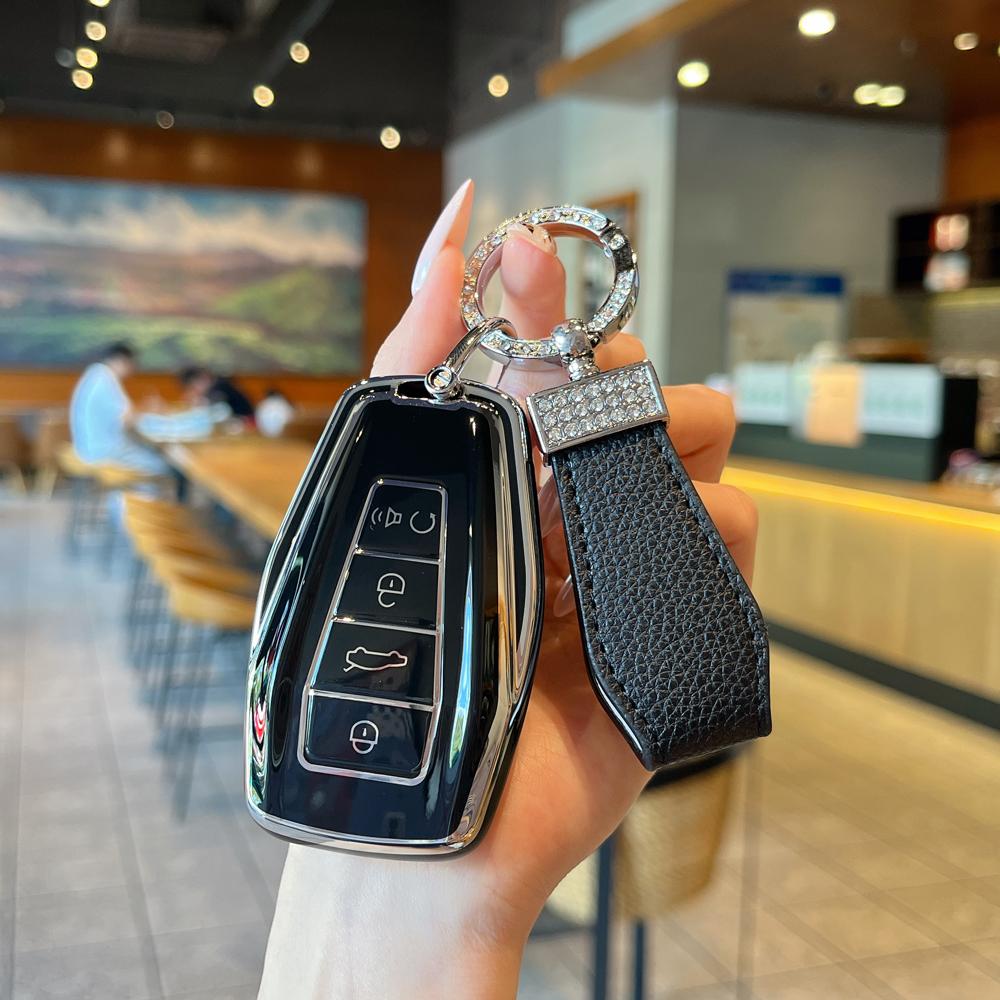 Car Key Case Fob Cover For Geely Coolray Keychain Remote Protection Cover Bag Shell With Housing Keychain Car Accessories