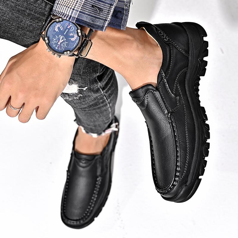 Fashion High Quality Men Genuine Leather Loafers Antiskid Walking Flats Outdoor Classic Office Driving Casual Business Shoes Plus Size50