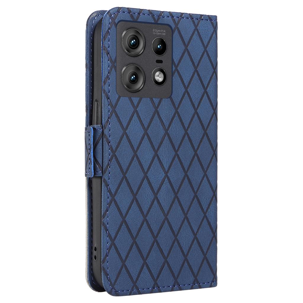 For Motorola Edge 50 Pro 5G Case Rhombus Splicing Color Leather Phone Cover