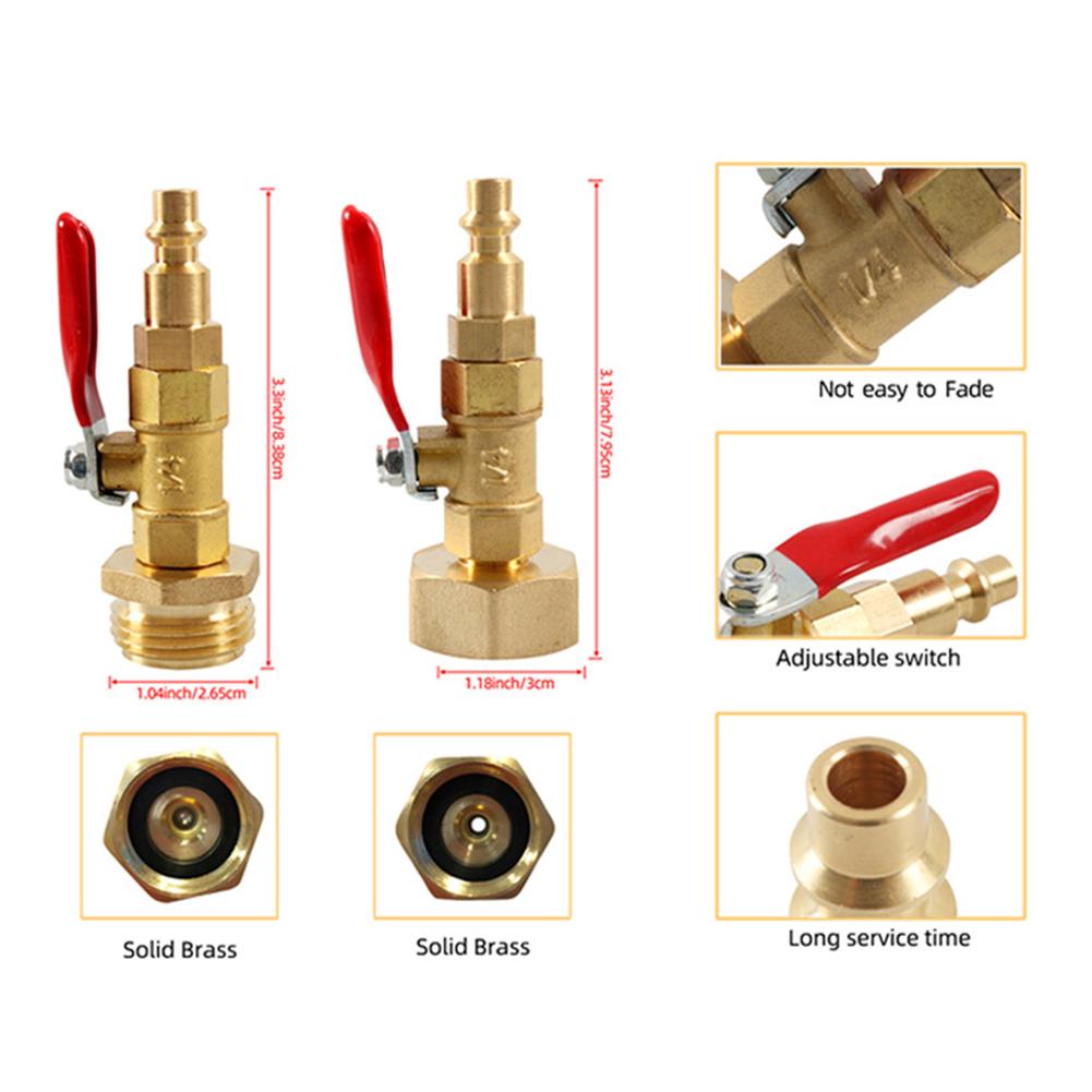 High Pressure Washer Gun Ball Calve Water Switch Copper Pipe Joint Nozzle Valve Plug Fittings 3/4 Male And Female Thread