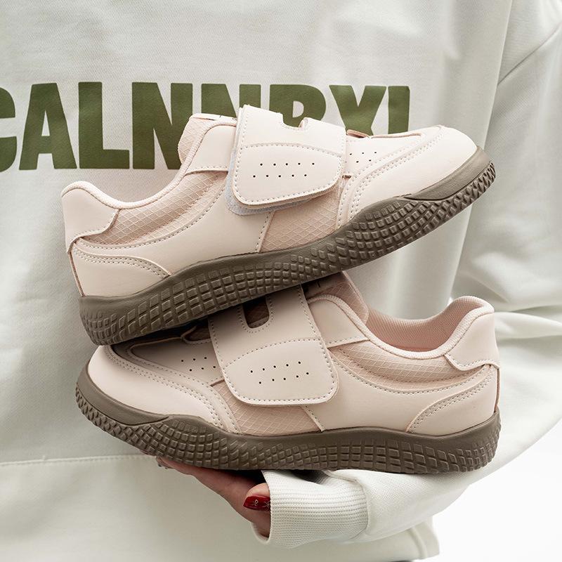 Velcro Thick-soled Women's Shoes All-match White Shoes Leather Panel Shoes Casual Fashion Sports Shoes
