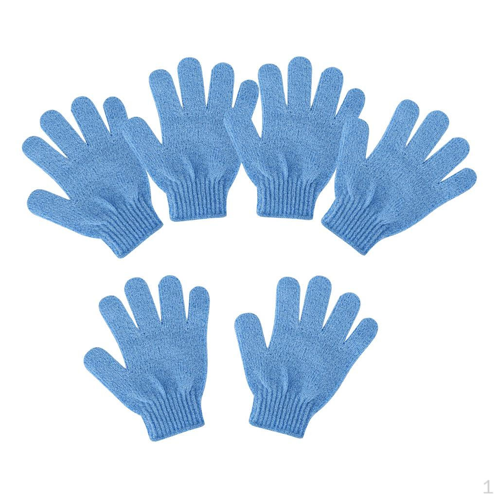 3 Pair Nylon Bath Shower Exfoliating Scrubber Gloves For
