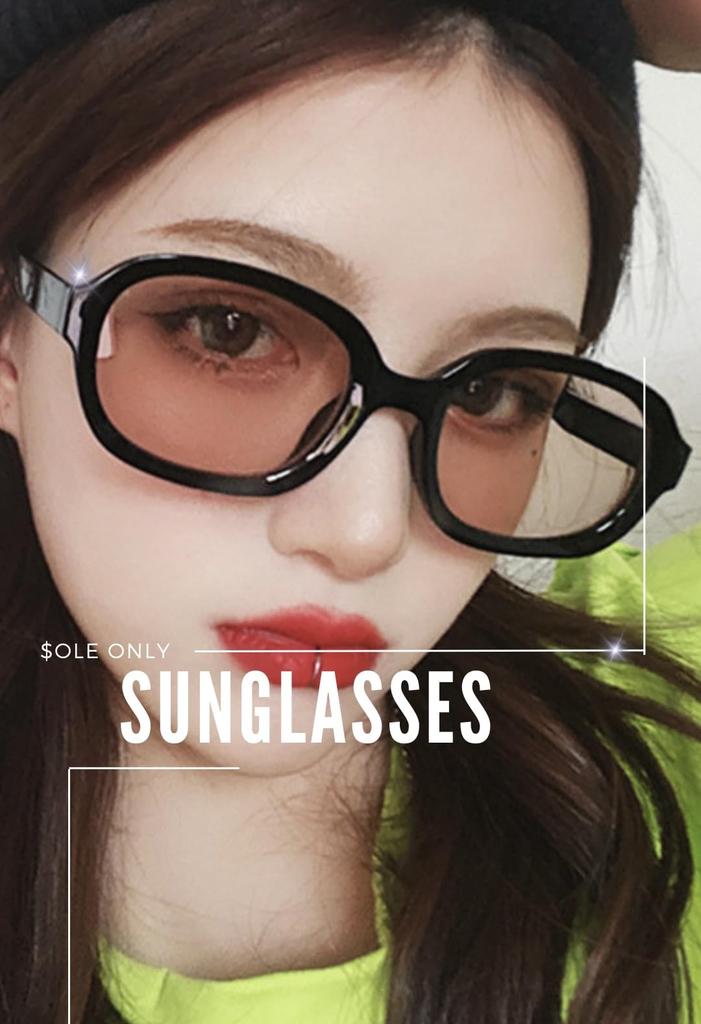 [$ole only] Sole Only Sunglasses, Oval Shape, Brown Lens, Black Lens, Gray, Retro, UV400, Stylish, Trendy Eyewear, Easy to See Through, Suitable for