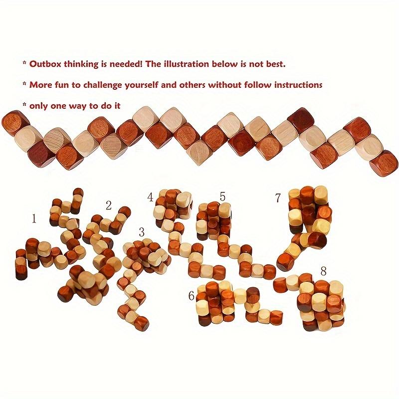 Rompecabezas IQ Rompecabezas de Madera Lluvia de Ideas Regalo para Niños, Adolescentes y Adultos