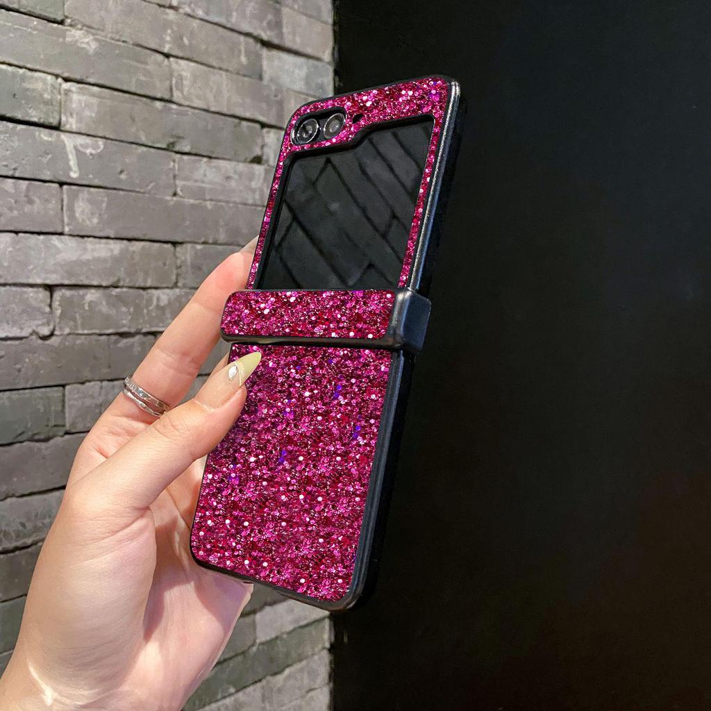 Husă de lux cu sclipici mat pentru Samsung Z Flip7: Protecție cu acoperire completă pentru ZFlip6