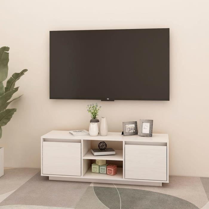 VidaXL TV Stand White 110x30x40 Cm Solid Pine Wood