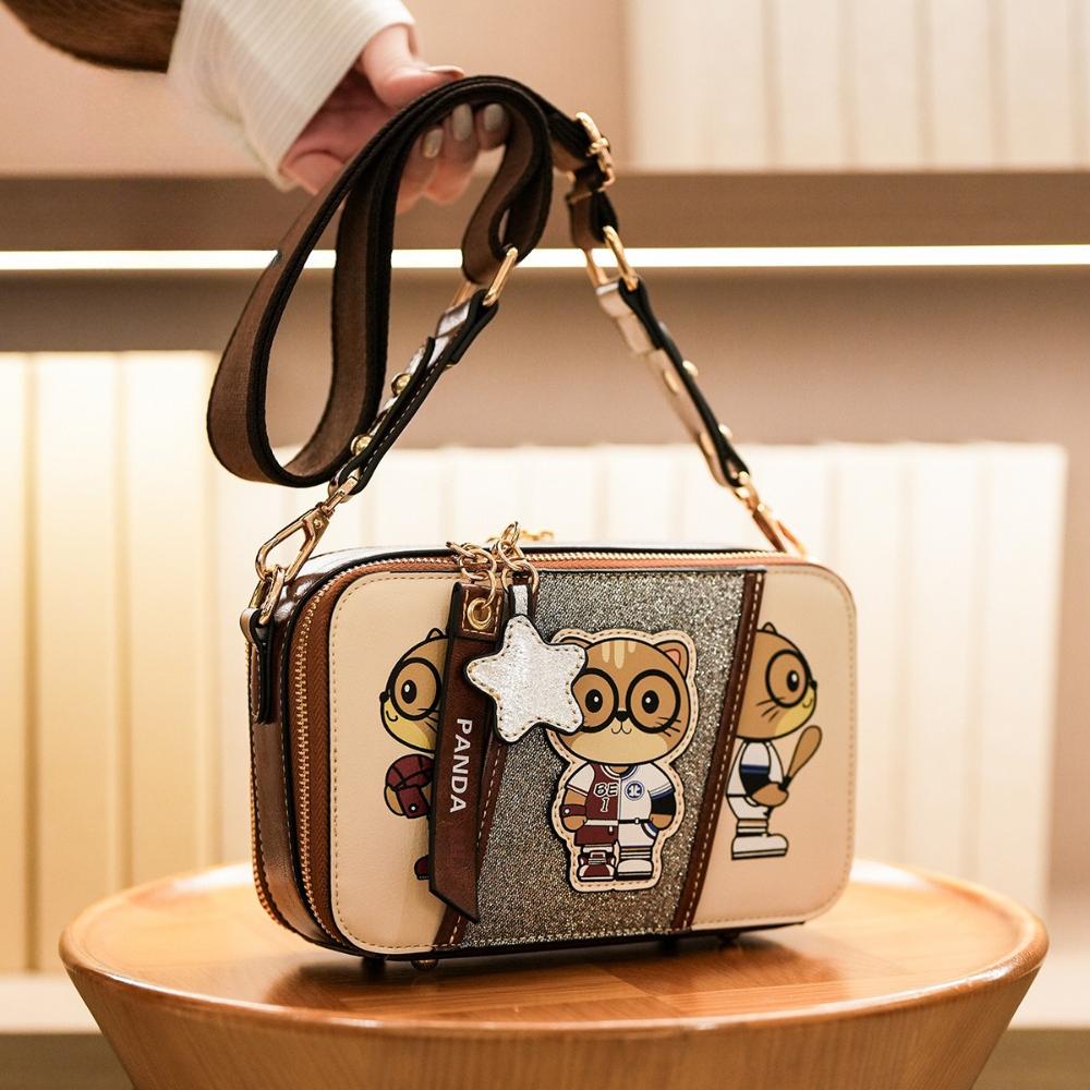BEIBAOBAO New Cute Cartoon Bear Women's Messenger Bags Creative Trendy Ladies Single Shoulder Bags Fashion Lightweight Simple Underarm Bags for Female