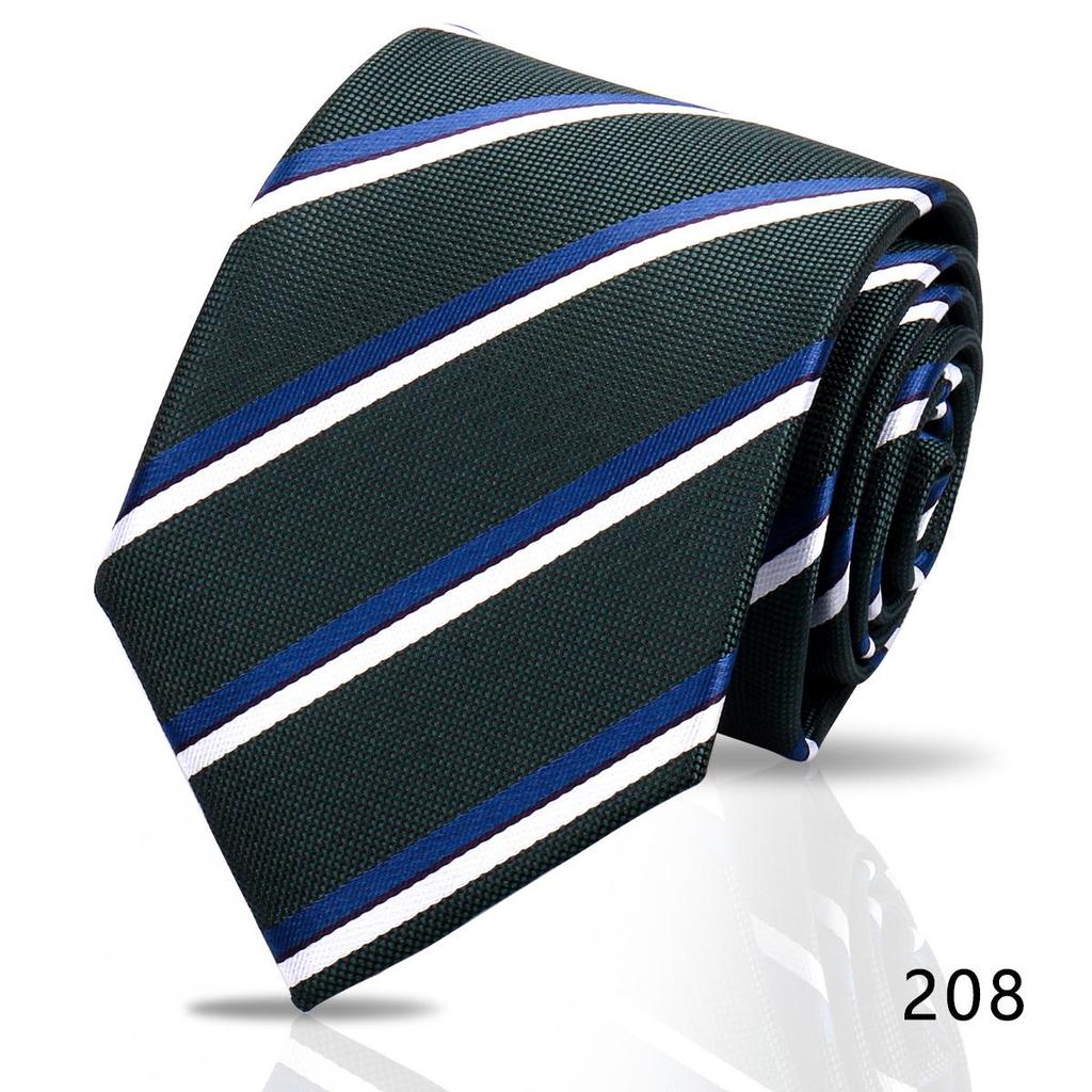 Men's High-Grade Black and Red Striped Silk Tie for Formal and Wedding Wear - 8CM
