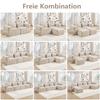 4-Seater U-Shaped Modular Sofa Without Frame, 2 Stools, 32D High-Density Foam, Soft Fabric Cover, Non-Slip, Living Room, No Assembly Required, Beige.