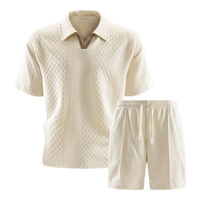 Traje de Verano de Manga Corta para Hombre Conjunto Deportivo Casual Conjunto de Dos Piezas