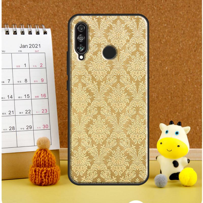 Gold Floral Pattern For Huawei Nova 9 10 SE 3i 7i 8i 11i 12i Y60 Y61 Y70 Y72 Y73 Y90 Y91 P20 P30 P40 Lite Case