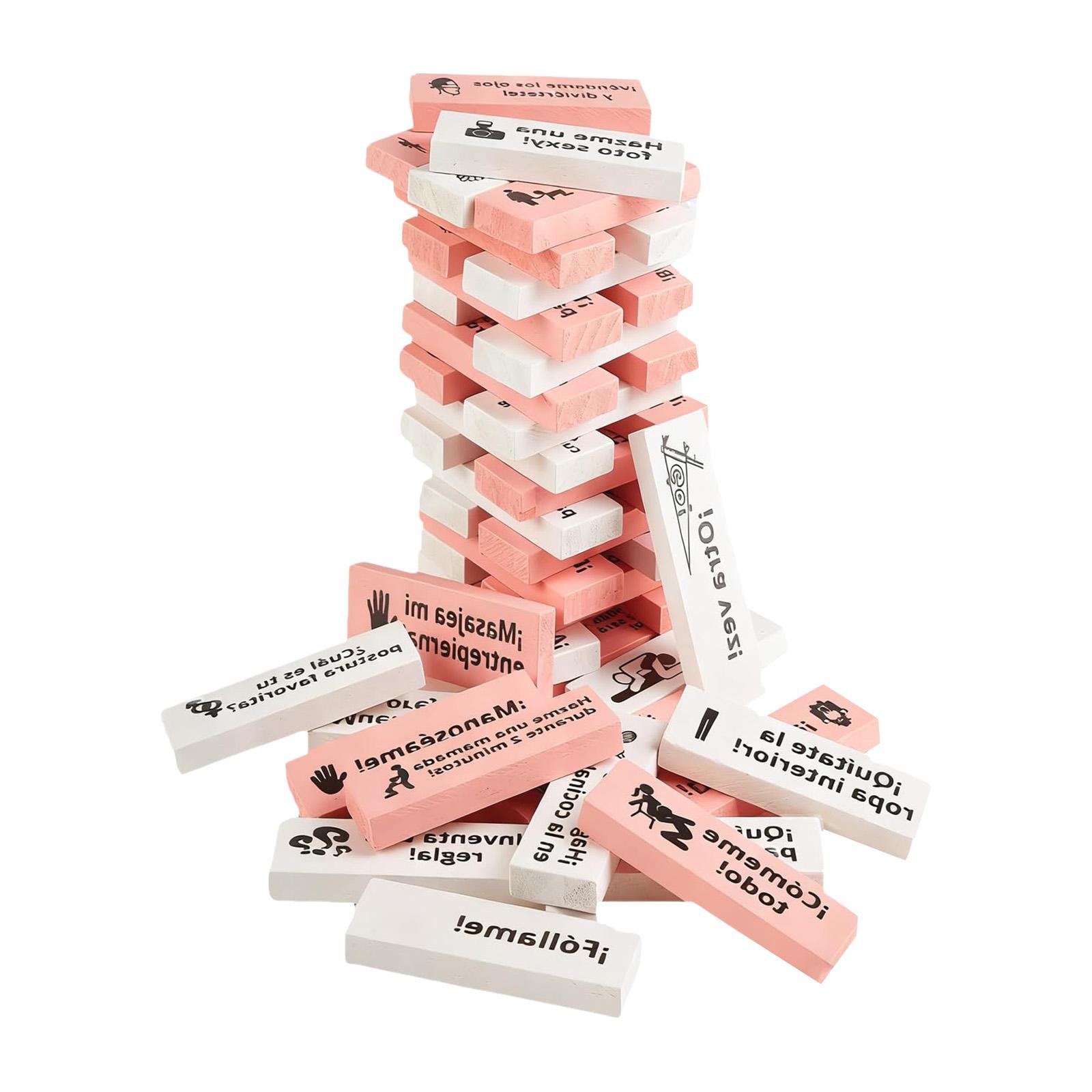 

Гра «Вечірні побачення», 48 шт. Гра «Вежа, що перекидається», ігри для пар із дерев’яними вежами, що складаються, заняття для пар та ідеї для нічних побачень One Size