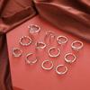 English Ring, Personalized Leaves English Letters Love Open Knot Ring 12-Piece Set
