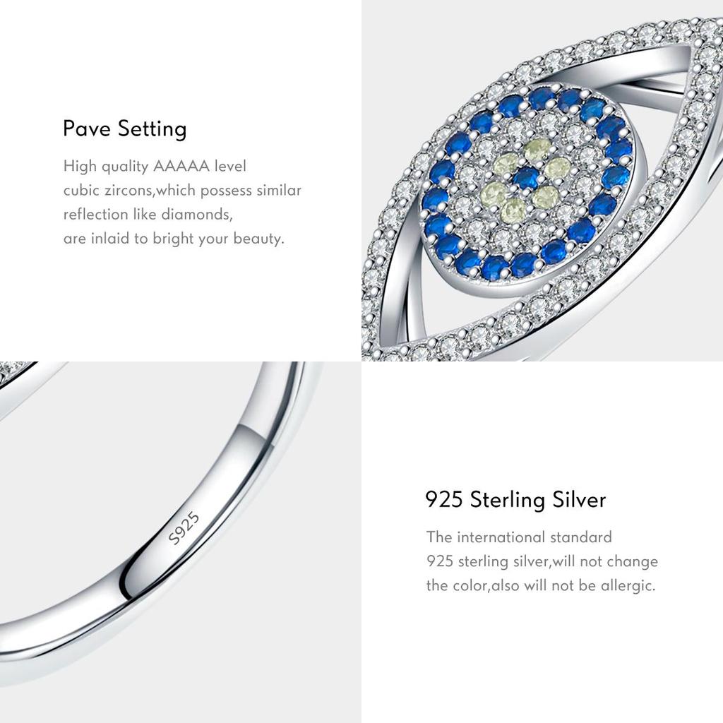 MODIAN 925 Sterling Silver Dazzling Clear Cubic Zirconia Ring Light Yellow Blue Eyes Finger Ring For Women Fine Jewelry Gifts