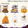 Spooky Cartoon Lollipop Cards Ghost Mixed Style Halloween Lollipop Decor Skull Witch Candy Paper Holders Children