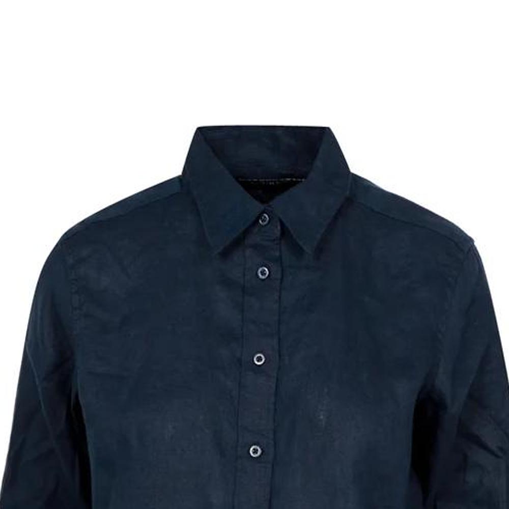 Polo Ralph Lauren Solid Polo Collar Button Short Sleeve Shirt Women Shirts Navy-Blue 200782777-003