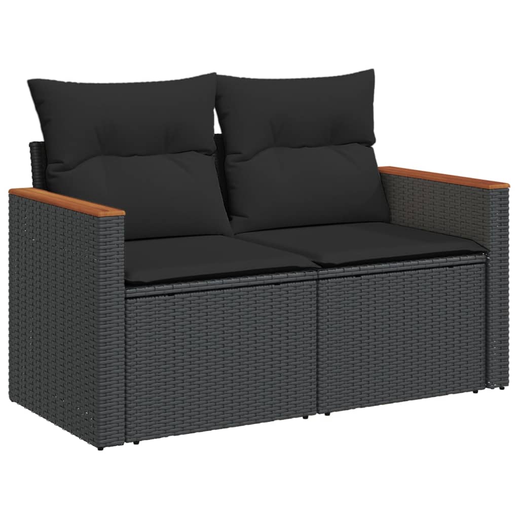 Vidaxl 11-Cz. Set da Giardino, Cuscini Rattan Nero Pe