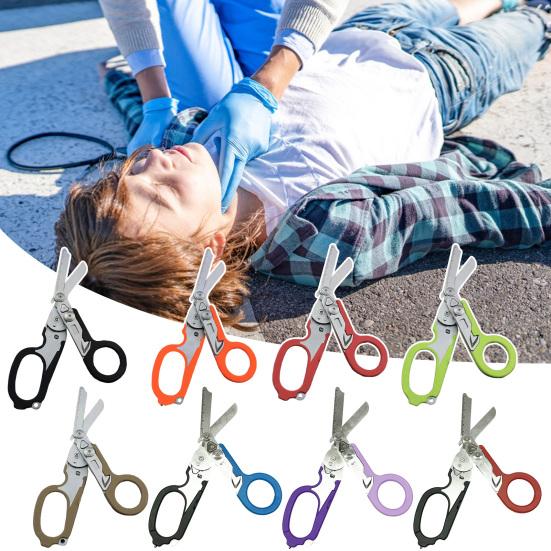 Notfallschere Taschenfaltbare Schere Kompaktes Design Tragbar Multifunktional Traumaschere