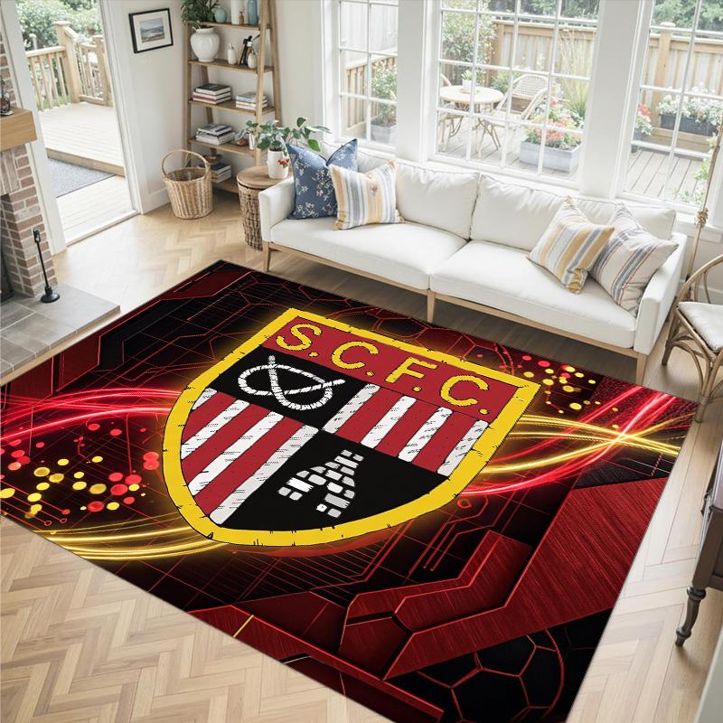 Stoke City Football Design Crystal Velvet Carpet Cozy Non?Slip Printed Rug For Bedroom Living Room Entrance