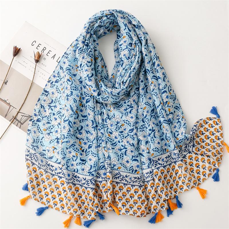Fashion Paisley Abstract Floral Tassel Viscose Shawl Scarf Lady High Quality Wrap Thin Pashmina Stole Muslim Hijab 180*90Cm