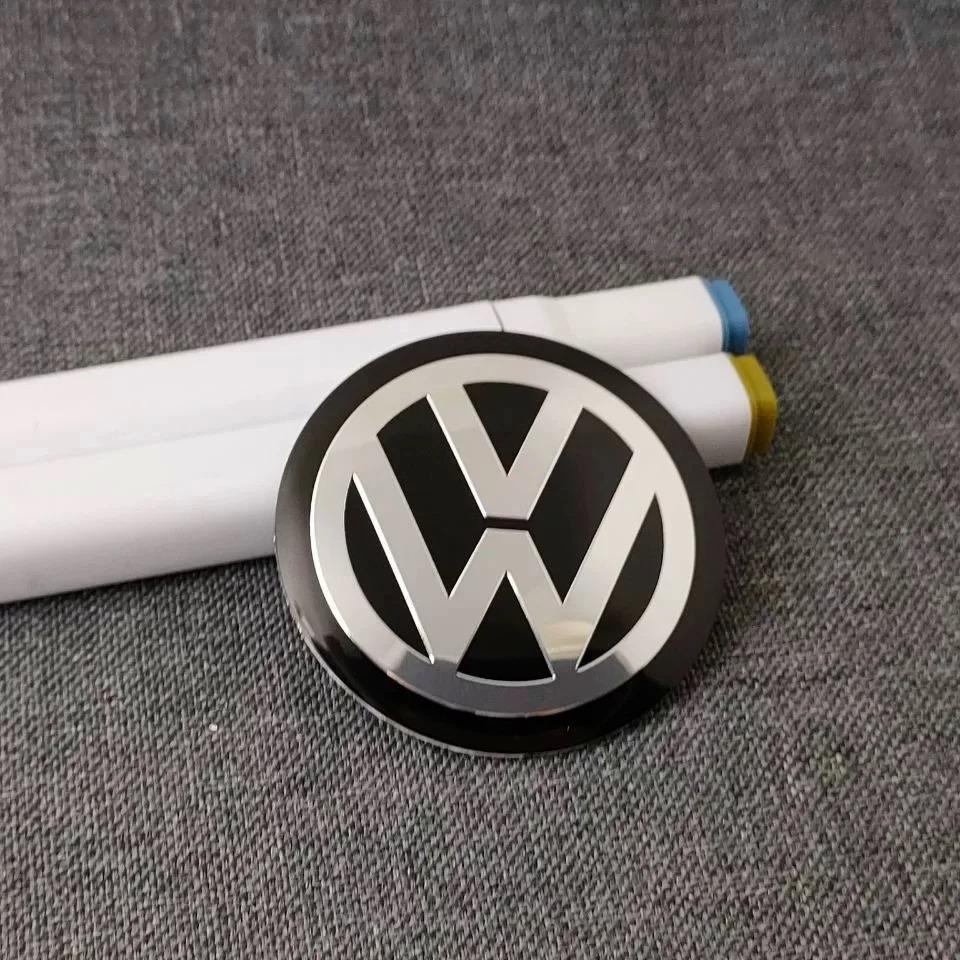 4Pcs For Volkswagen R-Line R GTI Polo Passat T5 Golf Scirocco 56mm 65MM Car Wheel Stickers Center Hub Cap Car Emblem Badge Decal mbc1