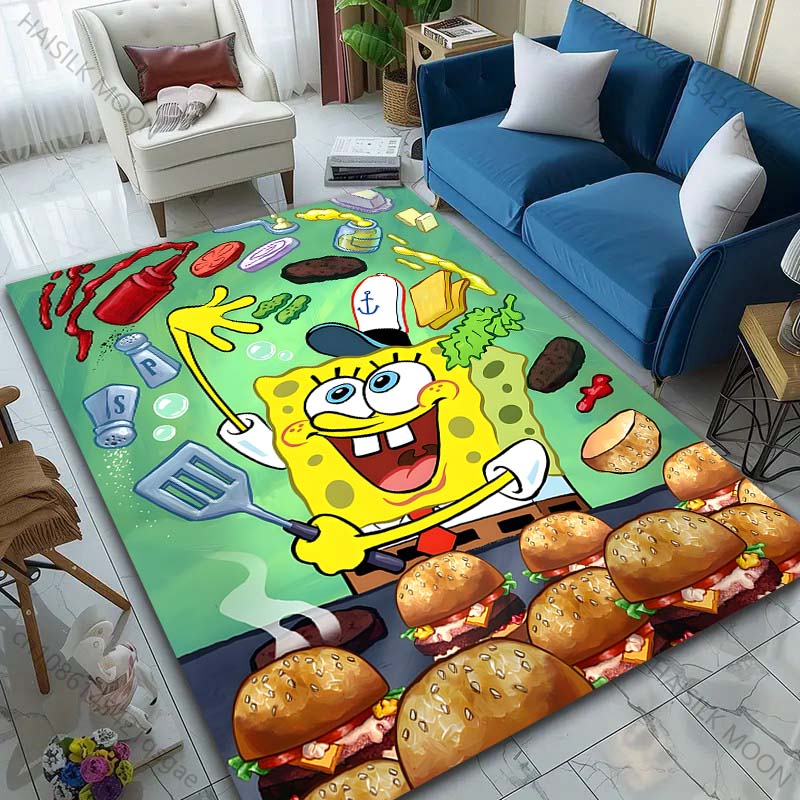 1PC Cute Spongebob and Friends Cartoon Carpet for Living Room Bedroom Sofa Doormat Home Decor Non-slip Floor Mat Luxury Gifts