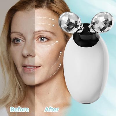Microcurrent Facial Roller V-Shape Massager for Anti-Aging & Lymphatic Drainage Rechargeable Skin Tightening Device