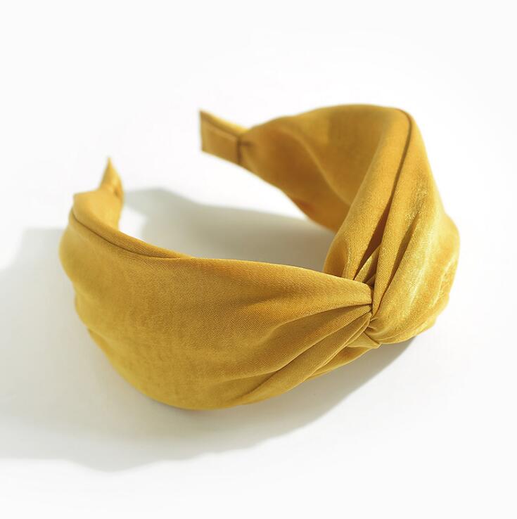 Nieuwe Mode Dames Haarband Brede Kant Effen Hoofdband Casual Tulband Herfst Volwassen Hoofddeksels Haaraccessoires beige