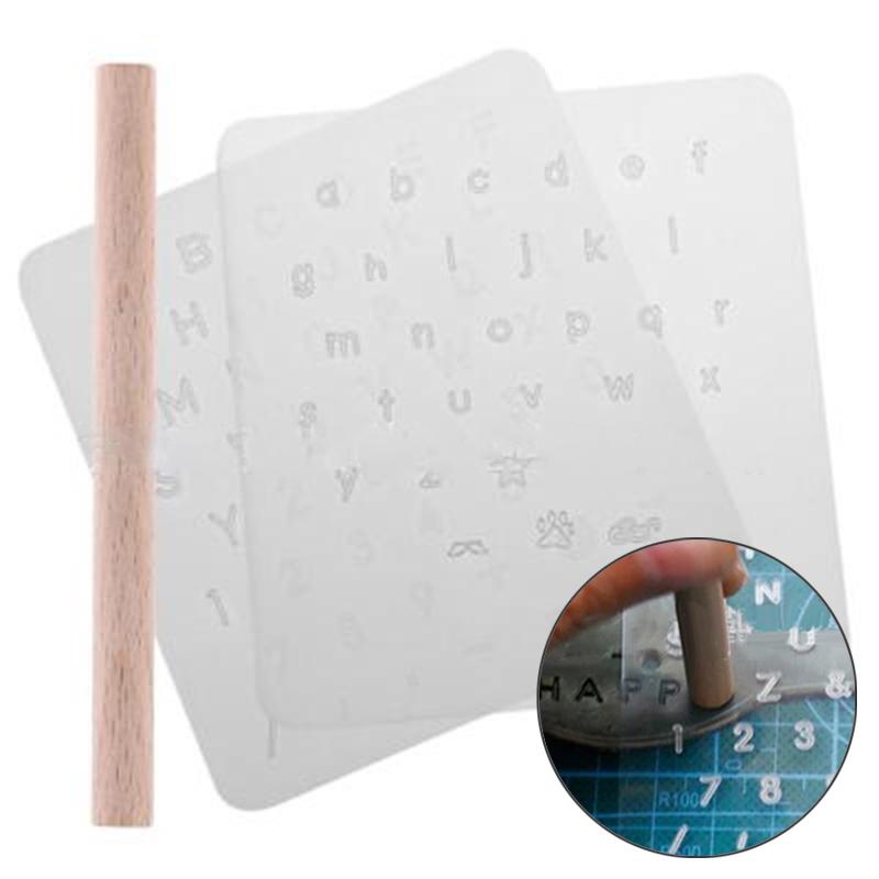 3 Piece Set Craft Leather Stamping Board Letter Number Engraved Emboss Pattern Hand-knocked Stamper Mold DIY Leathercarft Tool