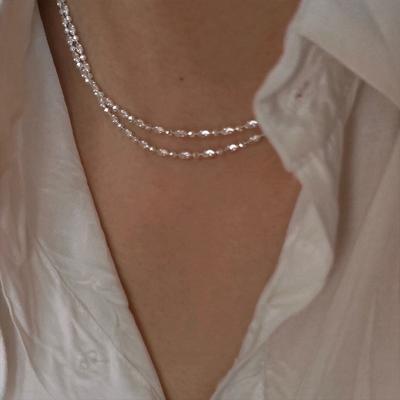 925 Sterlingového stříbra Jiskřivý klíční kost Choker Náhrdelník Pro ženy Jemné šperky Svatba Večírek Narozeninový dárek