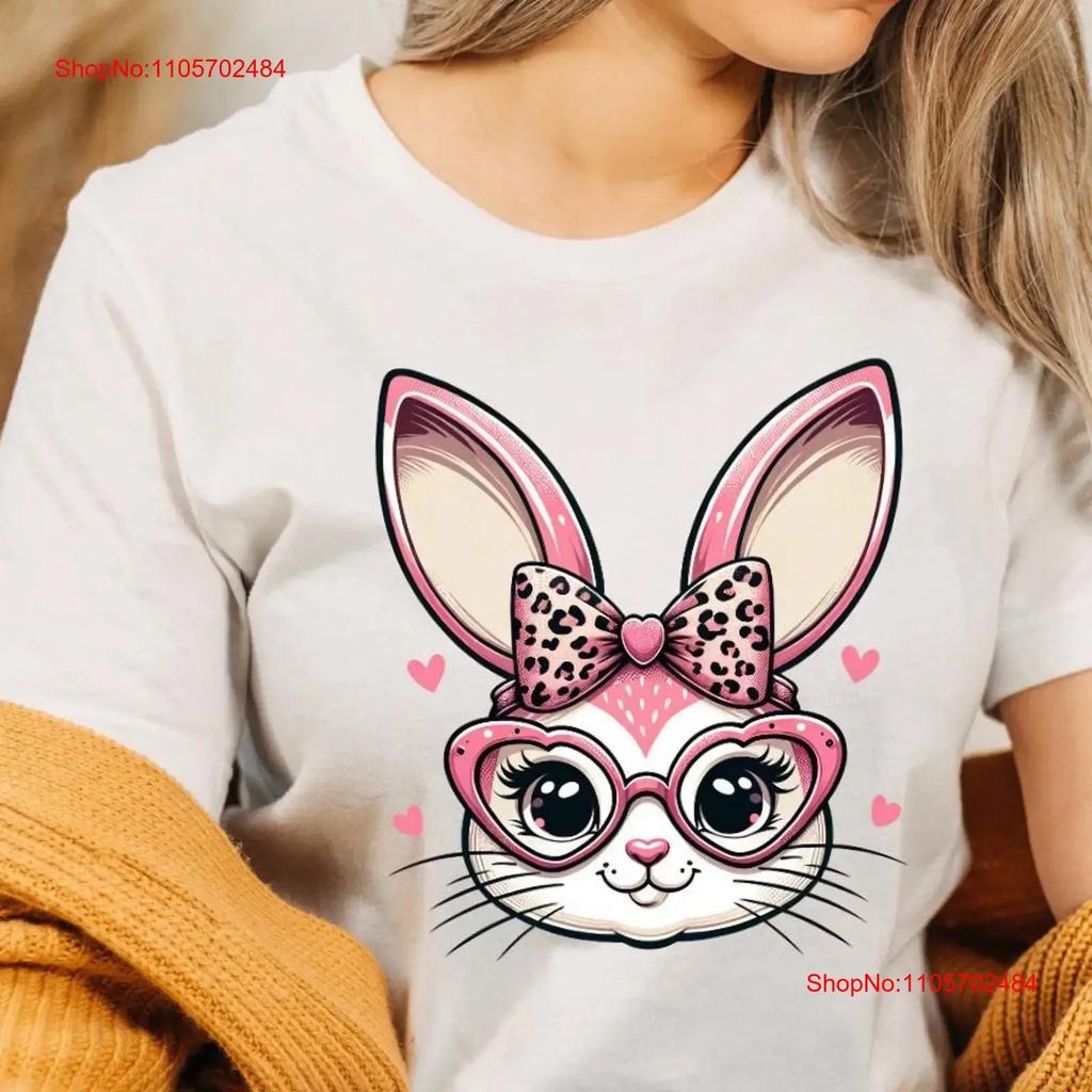 Easter Bunny T Shirt with Glasses Bow Tie Rabbit Top Stylish and Fun Apparel Perfect Spring Idea For Her Him vintage Washed