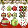 12pcs New Glittering Christmas Balls Ornament Hanging 2.4 Inch Swirl Elf Balls Red Green Plastic Christmas Baubles Holiday Decor