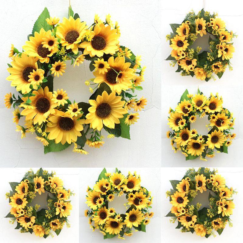 Elegant Artificial Sunflower Wreath Garland For Weddings And Party Decorations