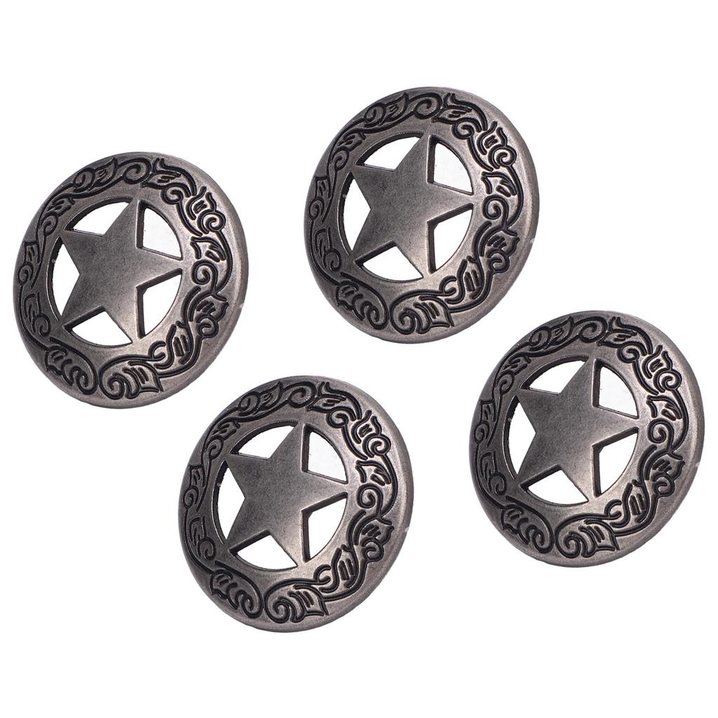 10 Sets Rivets Screws Gunmetal 28mm Hollow Five Pointed Star Rivet and 4.5mm Crossed Screw for Leath