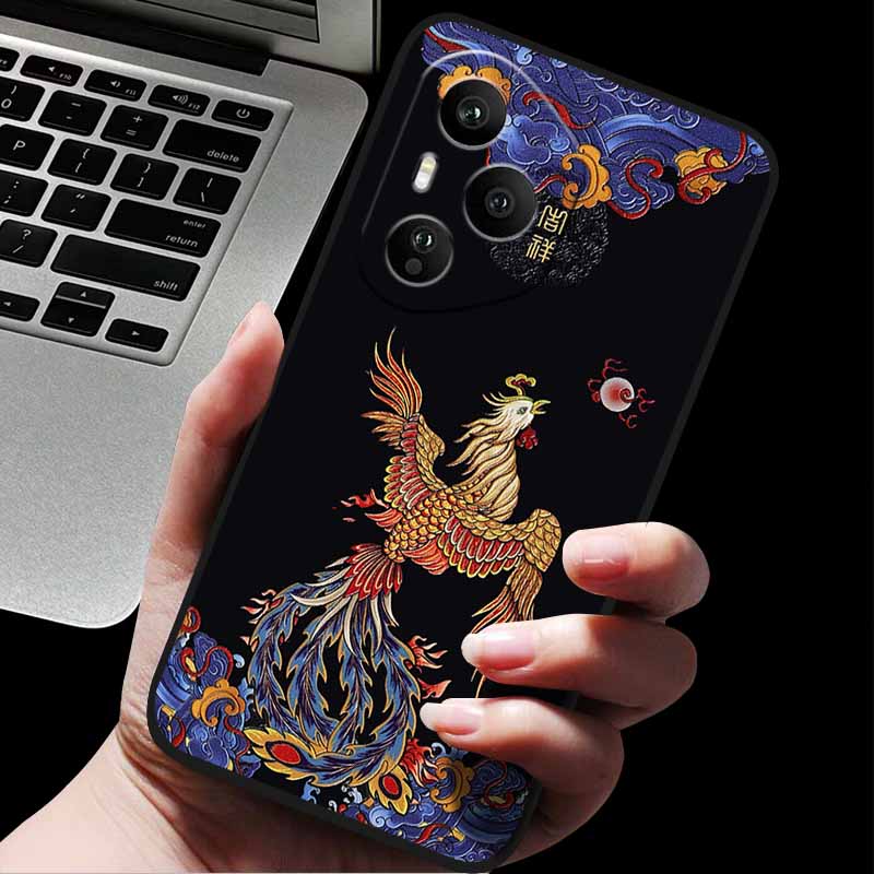 Emboss Case For Honor 400 / 400 Pro / 400 Lite 3D Relief Embossed Retro Silicone Back Cover For Honor 400 Pro 400 5G Soft Emboss