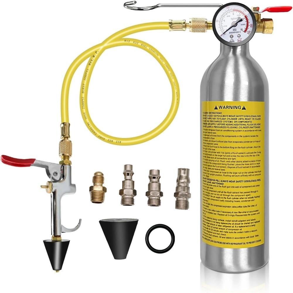 Pressure Control AC Flushing Kit Air Conditioning Flush Kit Cylinder Cooling System