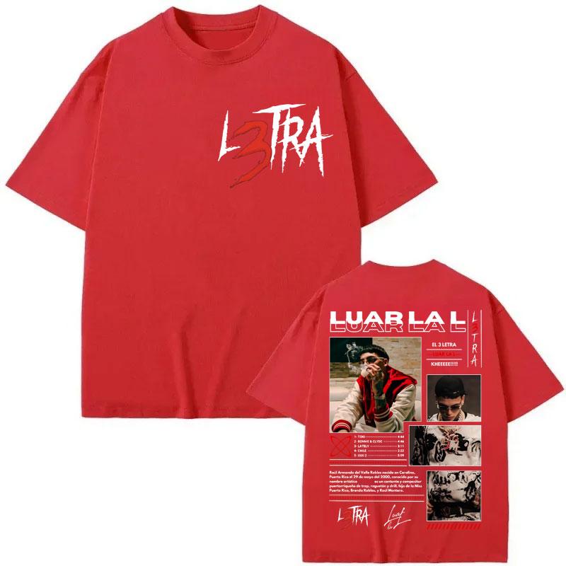 

Rapper Luar La L Poster Graphic T Shirt Music Album L3TRA Double Sided Print T Shirt Men Women Clothing Fashion Hip Hop Tshirts S