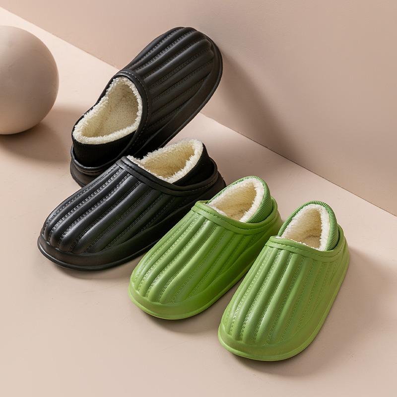 Thickened Couple Cotton Slippers Women's Winter Home Warm Bag and Cotton Shoes Light and Comfortable Plush Confinement Shoes