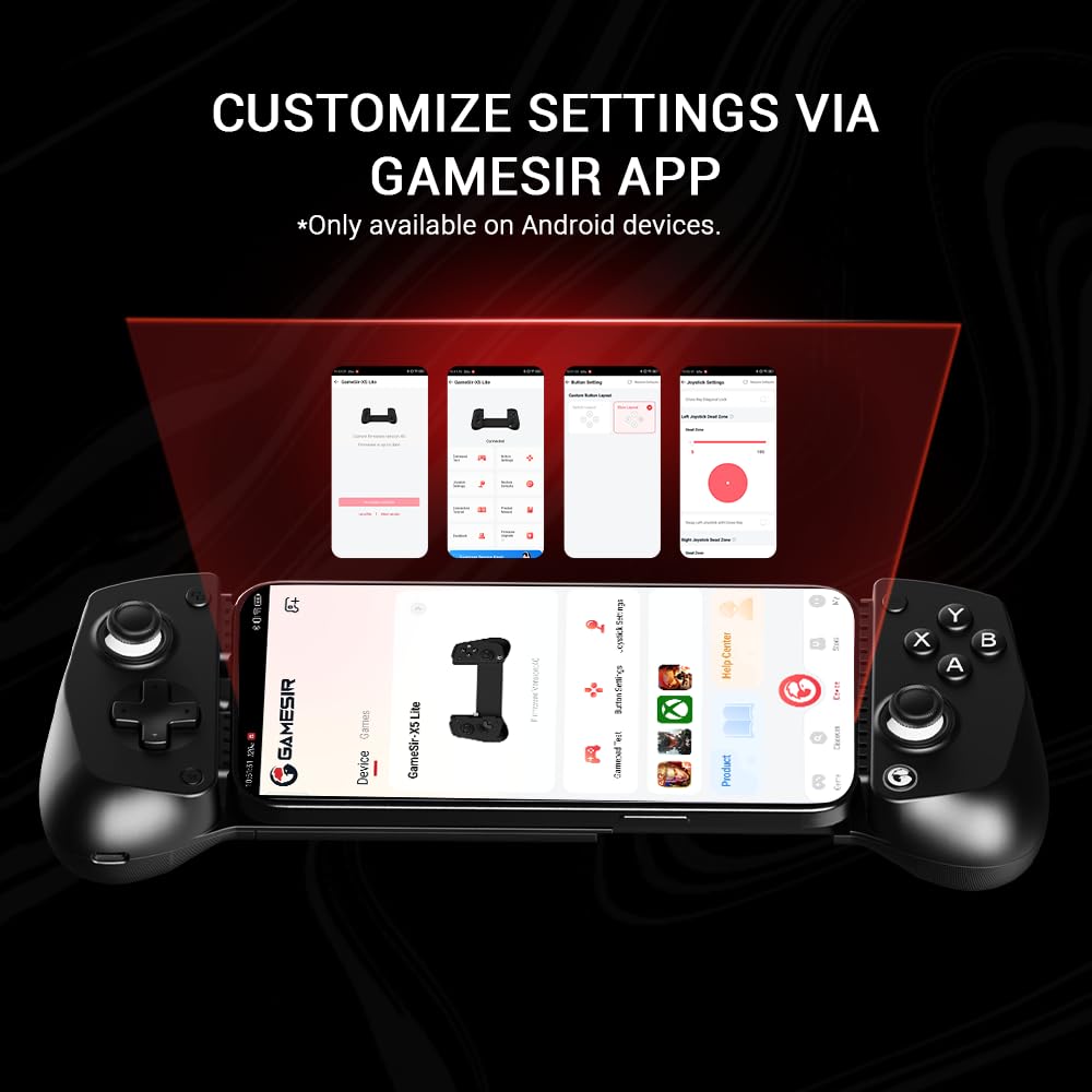 Per GameSir X5 Lite Controller per Giochi Mobili per Android e Joystick a Effetto Hall, Controller per Telefono Leggero ed Ergonomico