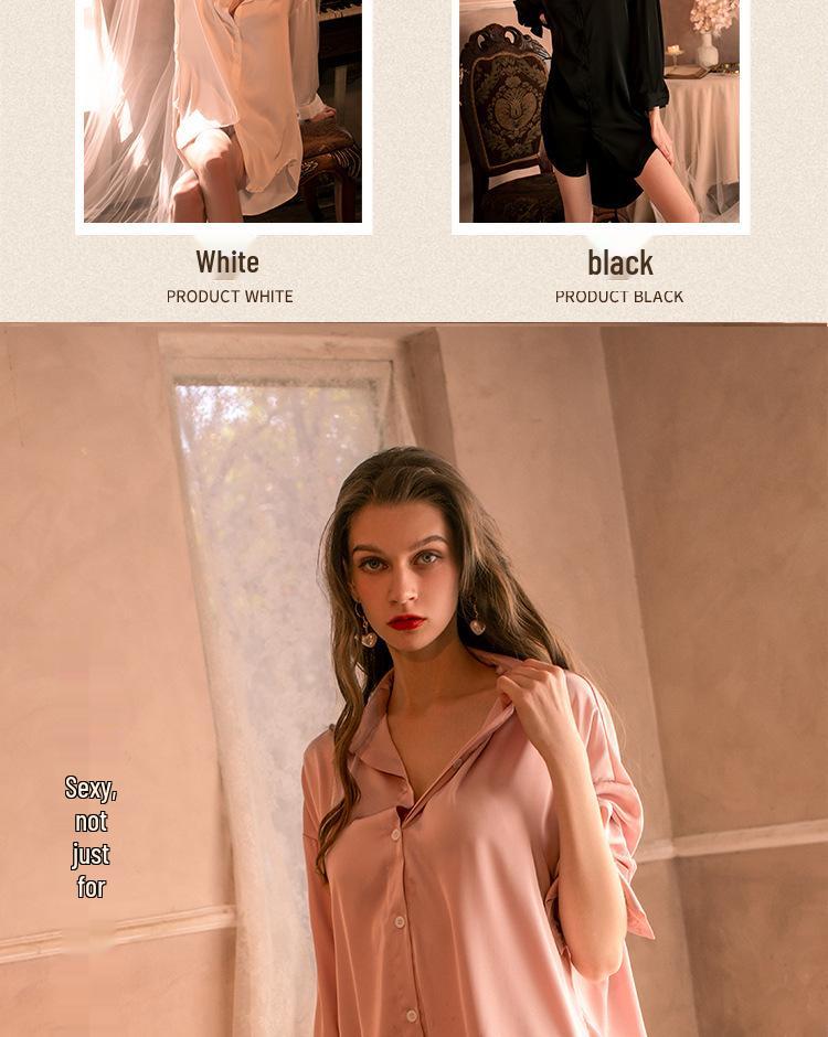 Übergröße Spitze Mesh Boyfriend Hemd - Sexy Dessous Loungewear für Frauen